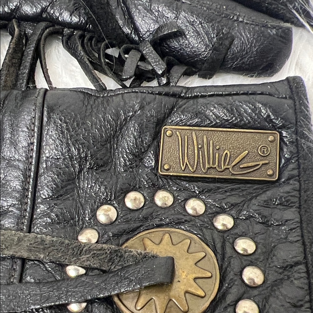 Harley-Davidson WillieG Black Leather Studded Riding Gloves - Picture 3 of 5